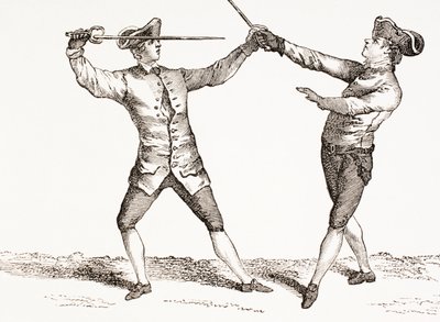 A Swordsman in Position to Thrust after Grasping His Opponent